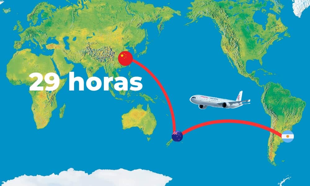 vuelo argentina china mapa