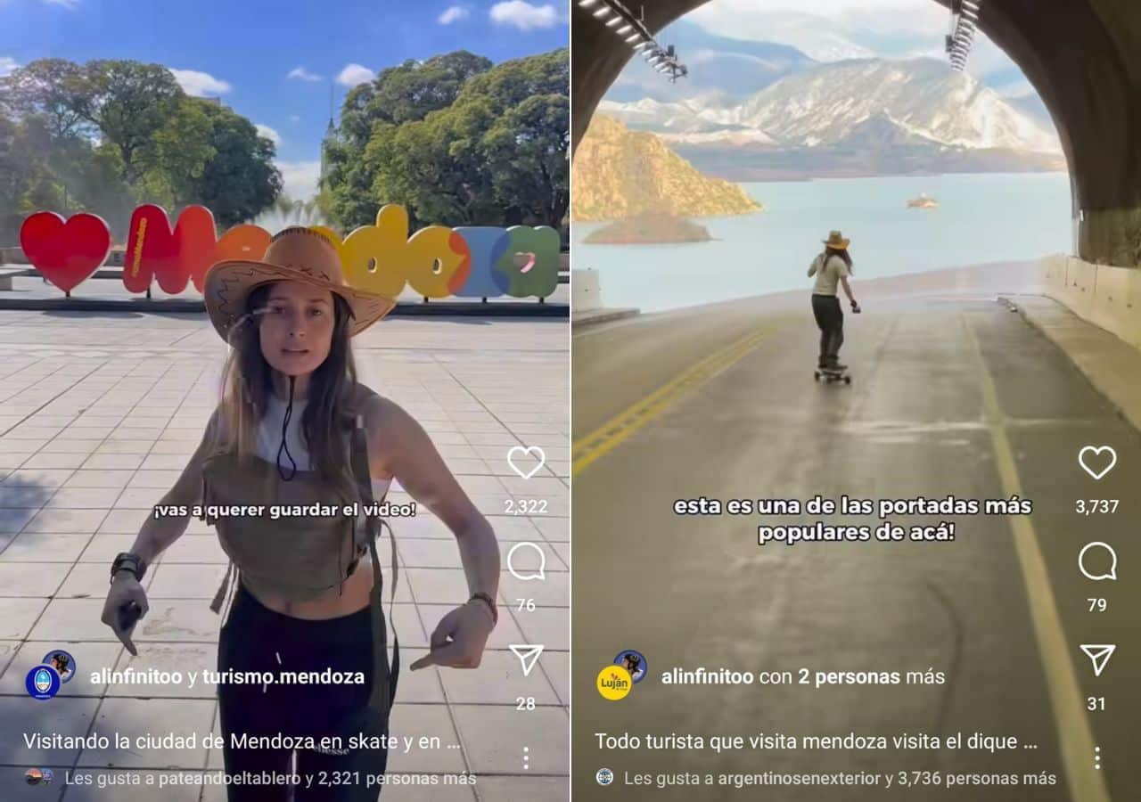 Mendoza aplica innovación y creatividad para su promoción turística con una influencer destacable en skateboard-1